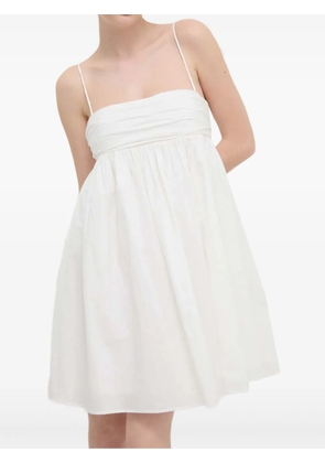 HUGO tie-strap gathered mini dress - White