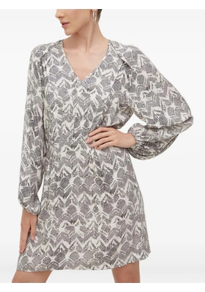 Patrizia Pepe V-neck patterned mini dress - White