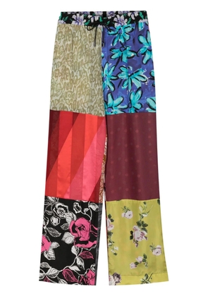 Marine Serre Regenerated silk trousers - Blue