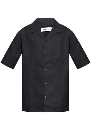 SAMSOE SAMSOE short-sleeve linen-blend shirt - Blue