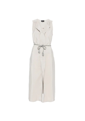 Giorgio Armani shawl tassel midi dress - Neutrals