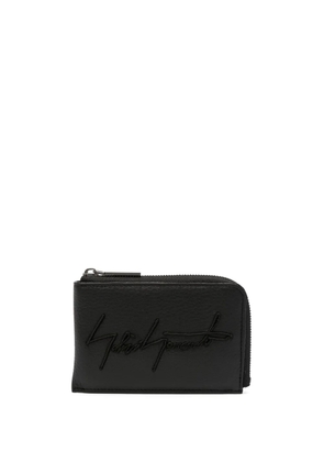Discord Yohji Yamamoto logo-patch leather wallet - Black