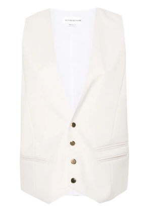 Victoria Beckham V-neck buttoned waistcoat - Neutrals