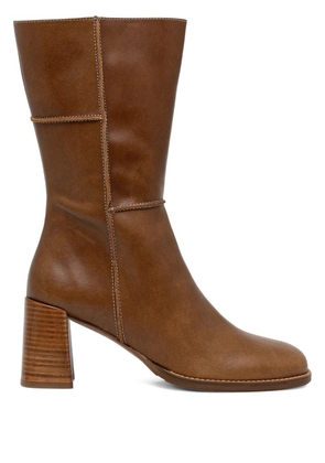 BILLI BI square-toe panelled boots - Brown