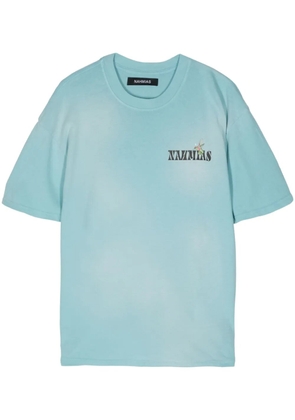 Nahmias logo-print cotton T-shirt - Blue