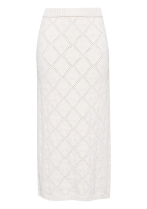 Elie Saab knitted midi skirt - Neutrals
