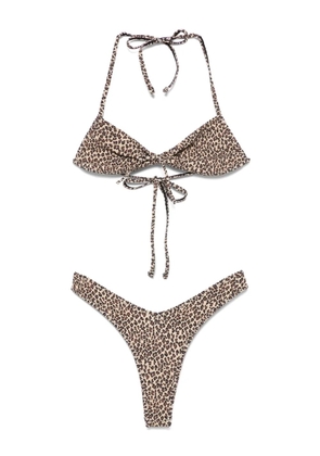 Frankies Bikinis leopard-print bikini set - Neutrals