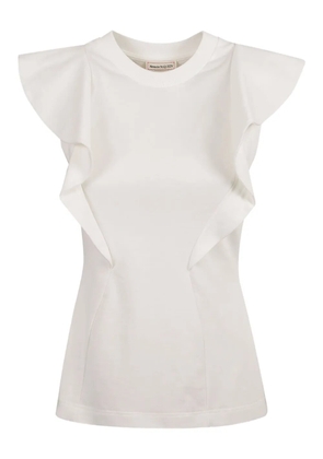 Alexander McQueen frill-embellished tank top - White