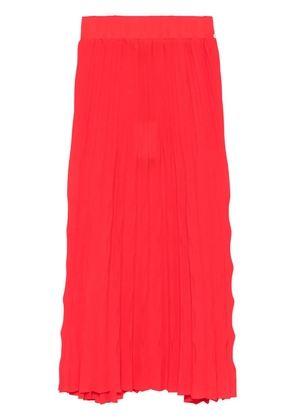 NISSA high-waisted pleated midi skirt - Red