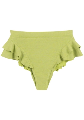 Clube Bossa ruffle-trimmed high-rise bikini bottoms - Green