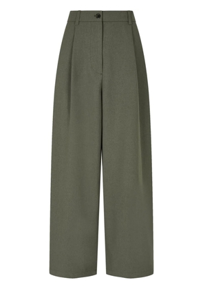 TOMBOY pintuck-detail wide-leg trousers - Green
