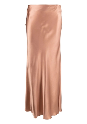 Forte Forte high-waisted satin straight skirt - Orange