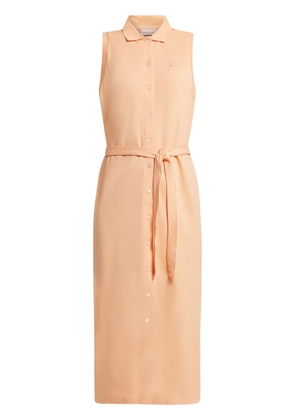Lacoste logo-patch cotton dress - Orange