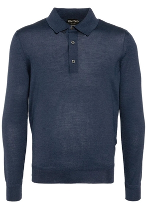 TOM FORD long-sleeved polo shirt - Blue