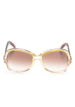 Saint Laurent Pre-Owned 1970s two-tone butterfly-frame sunglasses - Brown