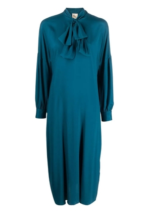 PAULA scarf-detail midi dress - Blue