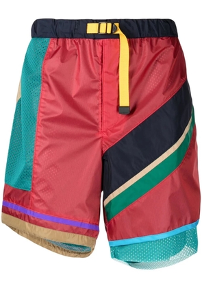Kolor patchwork-panelled sports shorts - Multicolour
