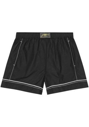 GANNI logo-patch shorts - Black