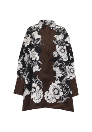 Valentino Garavani Pre-Owned floral-print shirt mini dress - Brown