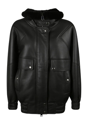 Blancha fur-collar jacket - Black