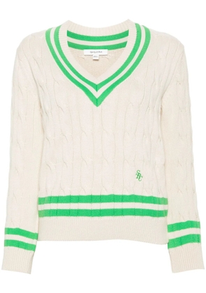 Sporty & Rich cable-knit cotton jumper - White