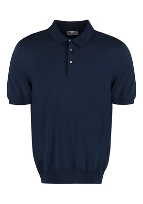 THE (Alphabet) fine-knit polo shirt - Blue