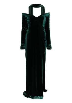 Saiid Kobeisy velvet long dress - Green