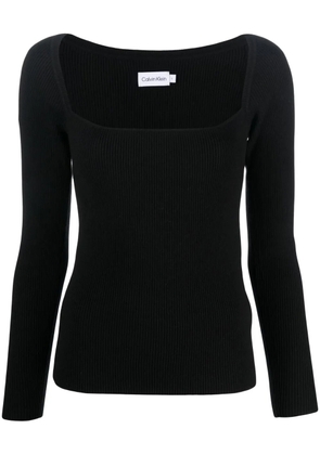 Calvin Klein long-sleeved knitted top - Black