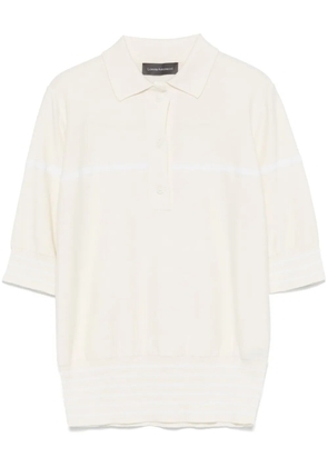 Lorena Antoniazzi purl-knit polo top - White