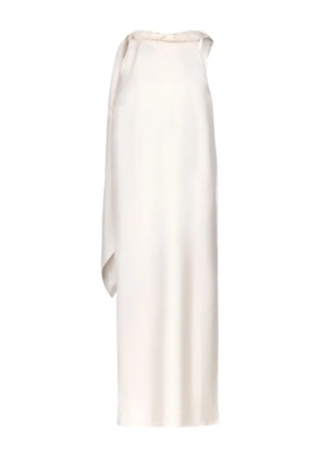 LouLou de Saison collared scarf midi dress - Neutrals