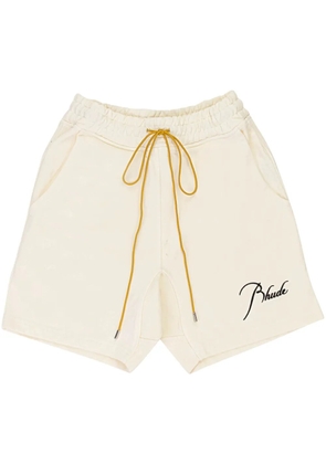 RHUDE script shorts - Neutrals