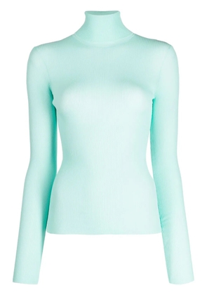 Enföld high-neck long-sleeve ribbed top - Green