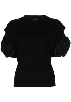 3.1 Phillip Lim Poplin-Combo Puff-Sleeve top - Black