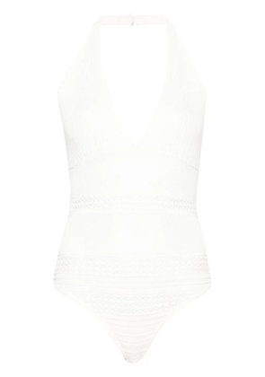 TWINSET halterneck crochet-knit bodysuit - White