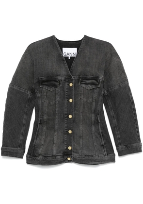 GANNI washed denim jacket - Black
