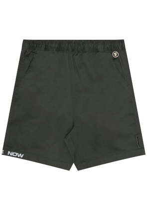 AAPE BY *A BATHING APE® logo-embroidered elasticated-waist shorts - Green