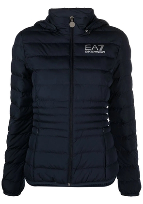 Ea7 Emporio Armani logo-print padded jacket - Blue