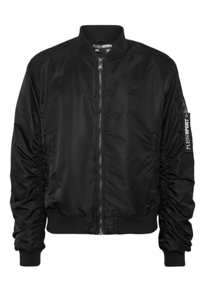 Plein Sport logo-plaque bomber jacket - Black