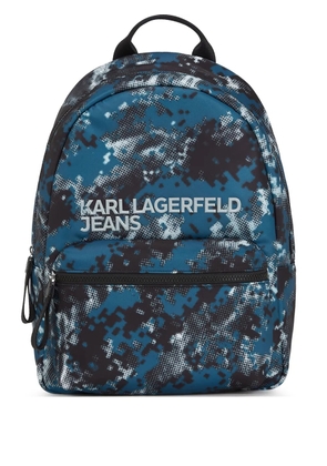 Karl Lagerfeld Jeans camouflage-print backpack - Blue