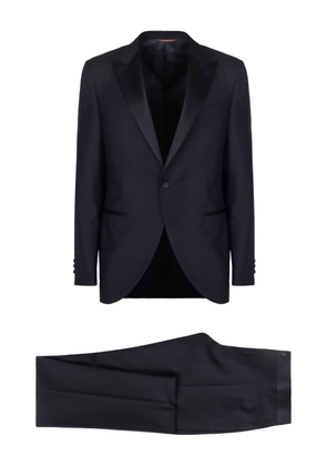 Canali satin-lapel wool suit - Blue