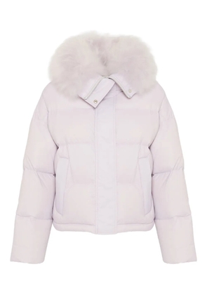 Yves Salomon removable-collar puffer jacket - Purple