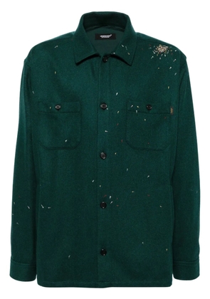 Undercover cross embroidery long-sleeves shirt - Green