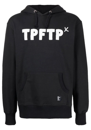 The Power For The People logo print drawstring hoodie - Black