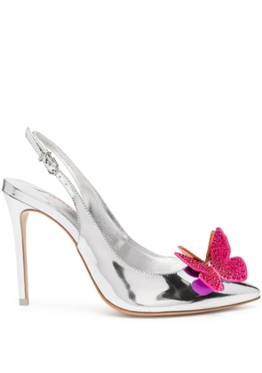 Sophia Webster Vanessa 100mm metallic-finish pumps - Silver