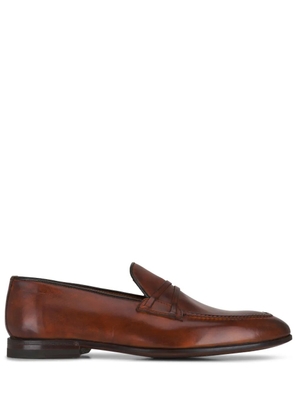 Bontoni Festoso almond-toe leather loafers - Brown