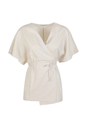 HINNOMINATE wrap belted blouse - Neutrals