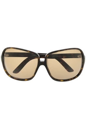 Saint Laurent Pre-Owned 2000s oversized tinted sunglasses - Brown