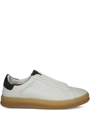 Kiton slip-on leather trainers - White
