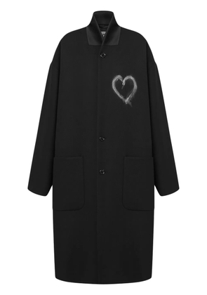 Moschino contrasting collar coat - Black