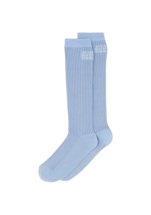 MM6 Maison Margiela ribbed logo socks - Blue